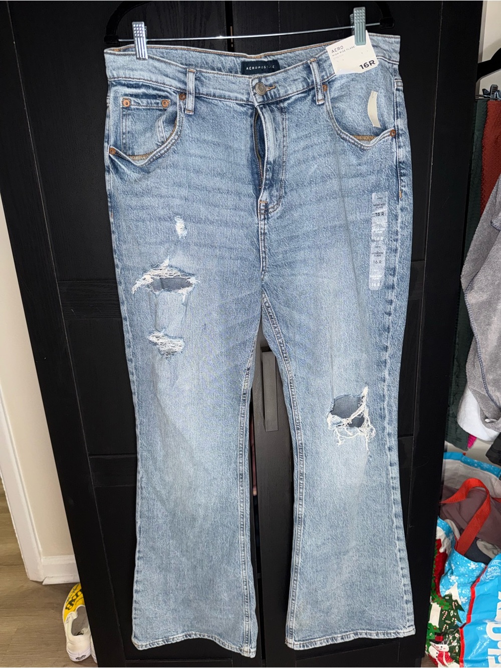 Aeropostale Light Blue Distressed Flare Jeans